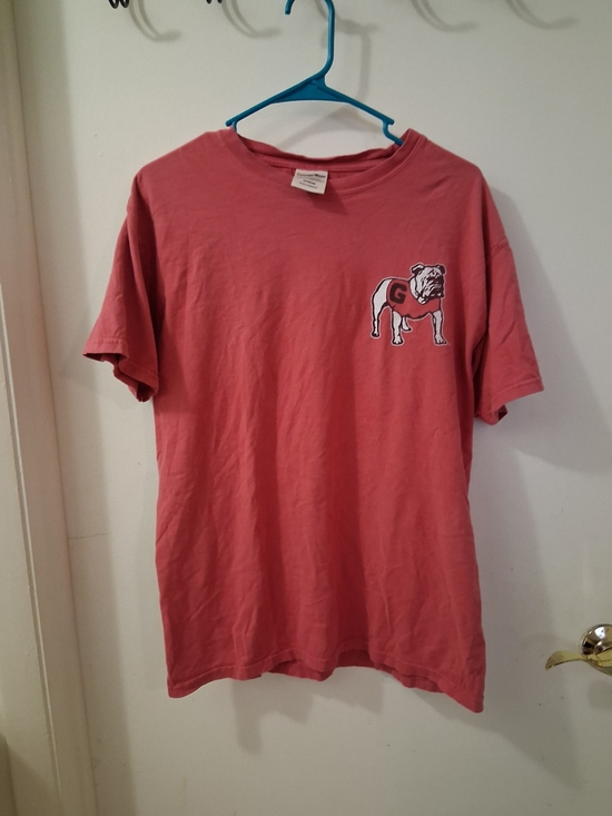 Comfort Wash Tops - Vintage University Of Georgia Bullbogs Coral Comfort Wash T-Shirt
